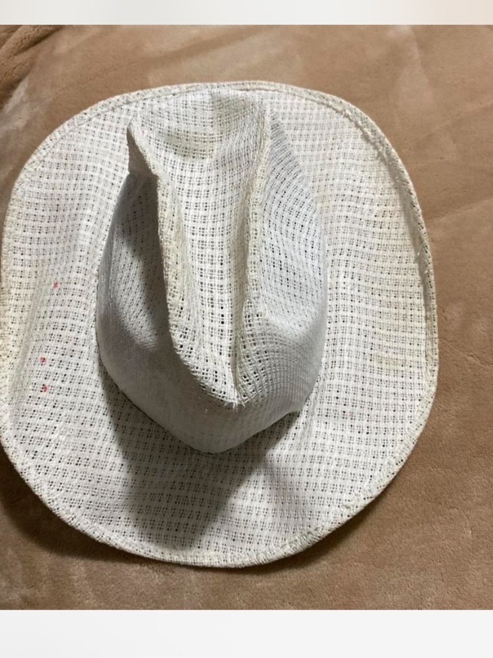 Breathable White Woven Cowboy Hat for Men